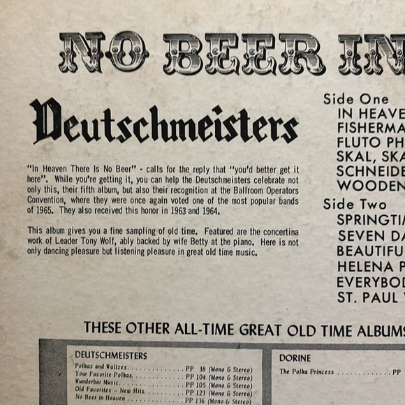 Record | No Beer In Heaven Deutschmeisters Promotional | Vintage Art | No Booze - Picture 5 of 8